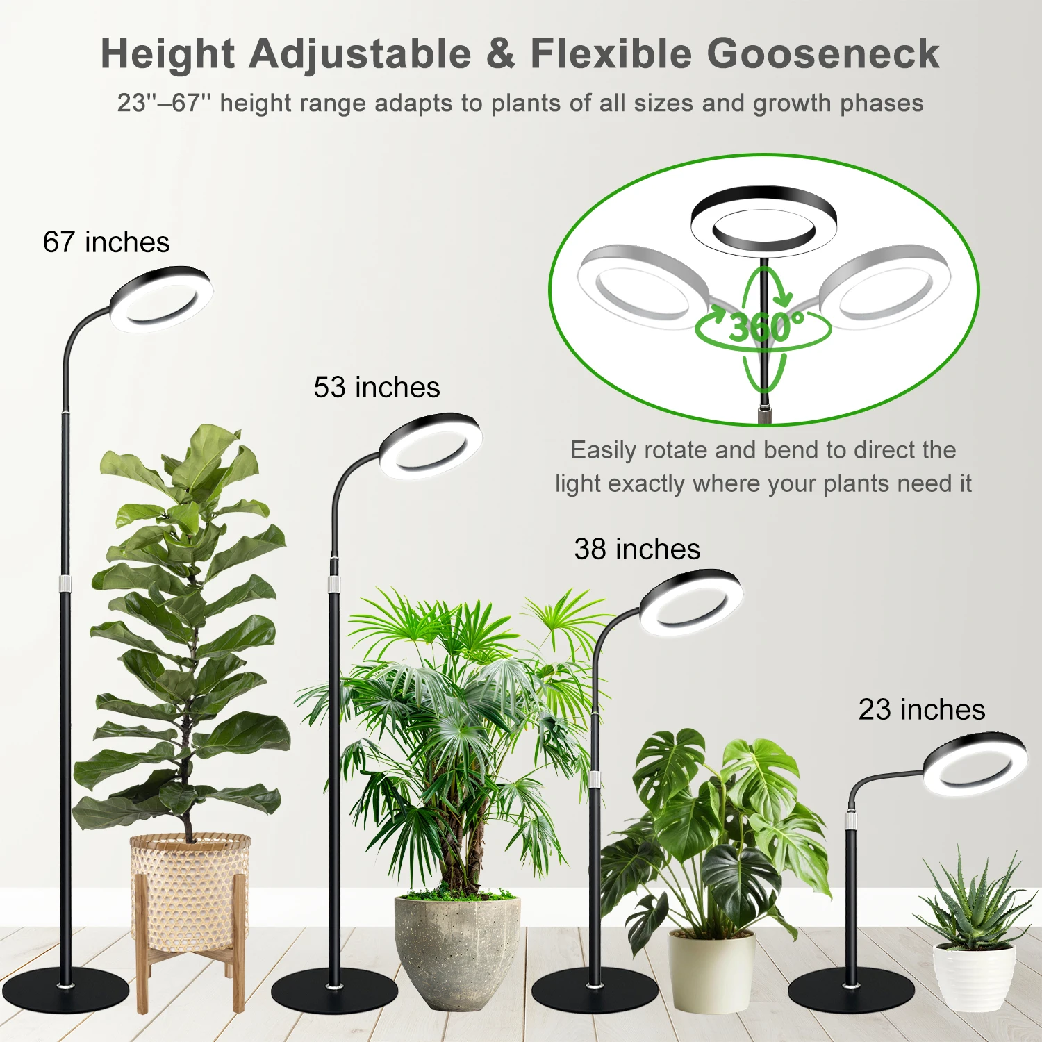 ترايبود نمو النبات مصباح للتحويل درجة حرارة اللون 4 ألوان USB Led تنمو ضوء 5 فولت توقيت التحكم 3/9/12 ساعة مصباح أرضي