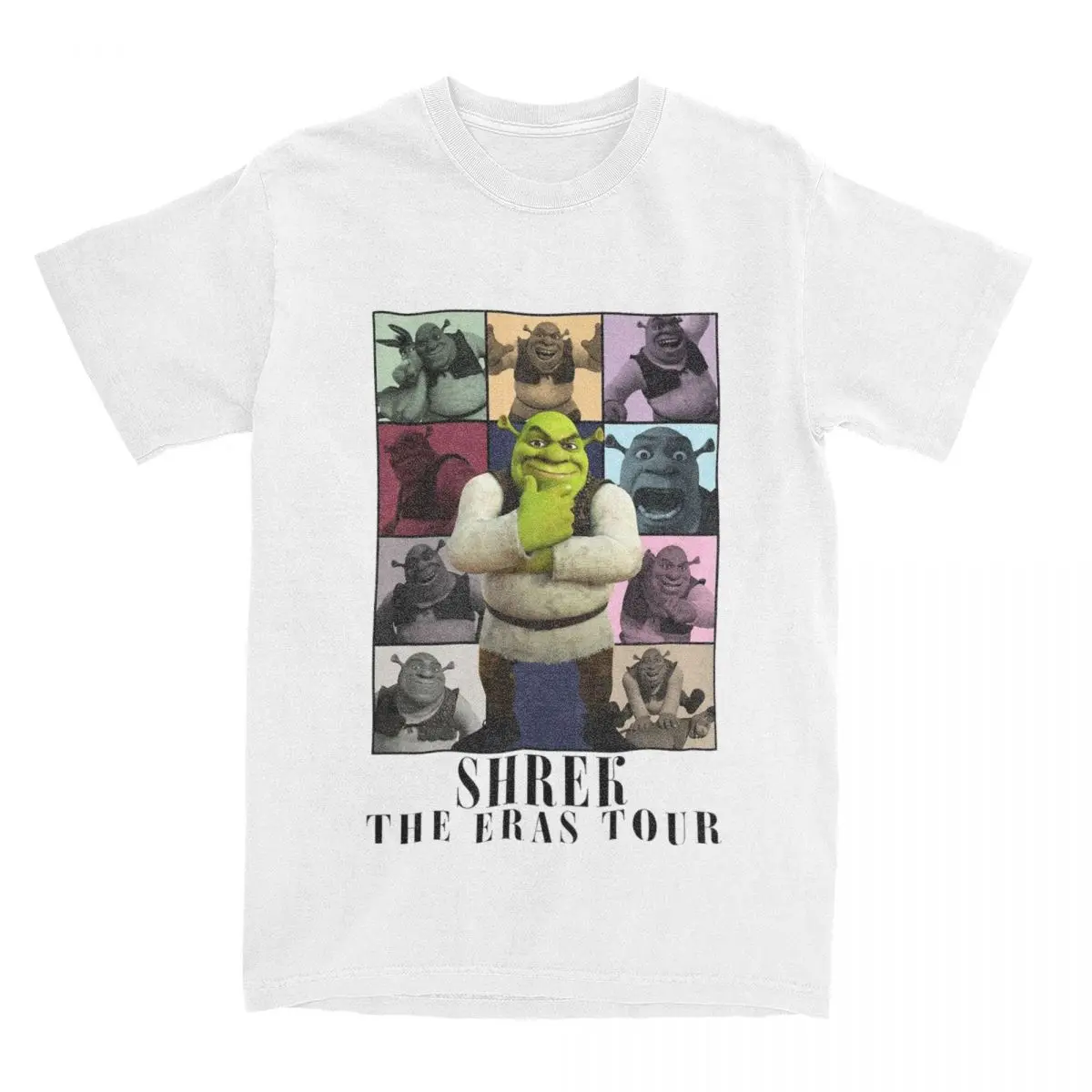 Shreks The Eras Tour Funny Ogre T-Shirts Men Humor Pure Cotton Tees Round Neck Short Sleeve T Shirts Birthday Present Tops