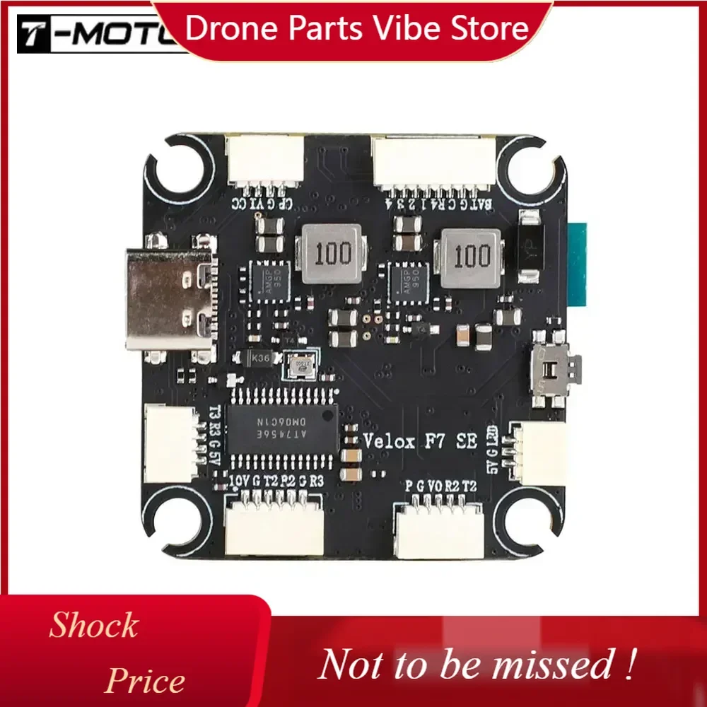 

DP T-MOTOR Velox F7 SE Flight Control Wireless Bluetooth Dual BEC 128M Black Box Support HD/Analog VTV/8 Motor for FPV Drone