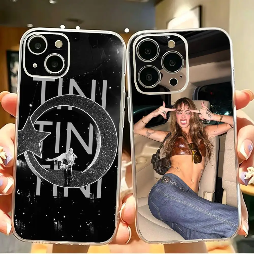 Capa Transparente Rígida Antichoque Singer T-TINI M-Martina Stoessel para iPhone 17 16 15 14 13 12 11 Pro Max Plus