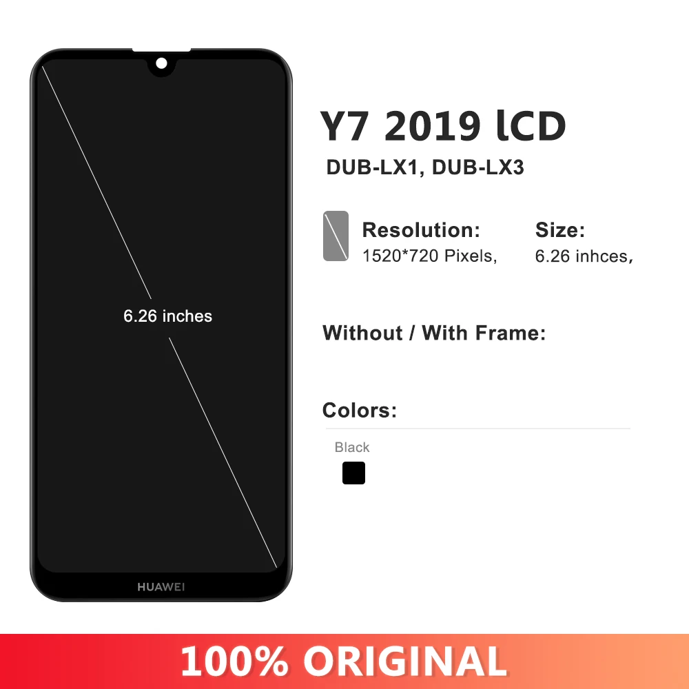 6.26\'\' Display Screen for Huawei Y7 Prime 2019 Lcd Display Touch Screen Digitizer Replacement for Huawei Y7 2019 DUB-LX1 DUB-LX3