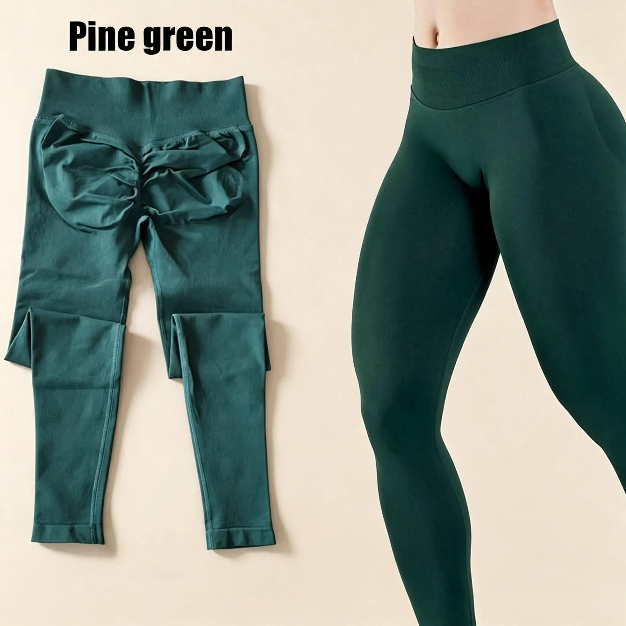 Dneyf 1D-3Y-2F Nahtlose Yoga-Leggings mit Po-Lifting-Effekt für Damen, hohe Taille, hohe Dehnbarkeit, schnelltrocknend, ideal zum Training, Laufen, für das Fitnessstudio und als lange Sporthose. – Detail 34