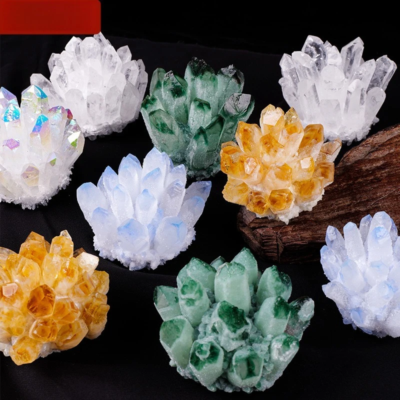 Selected Multi Shades Quartz Cluster Rough Stone Science Specimen Entrance Home Crystal Cleansing & Diffuser Decor