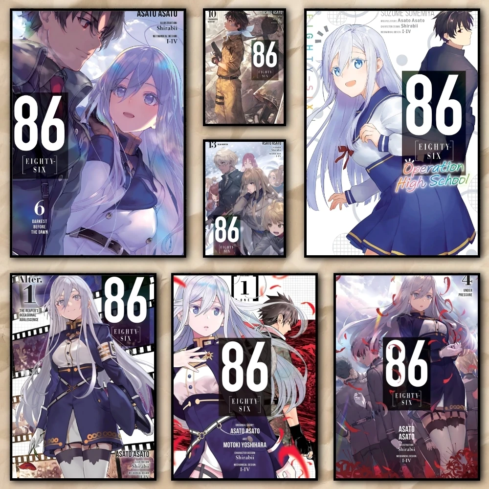 أنيمي 86 E-ثمانون ستة ملصق HD طباعة شخصية قماش جدار جدارية ملصق فني صور لغرفة المعيشة ديكور المنزل