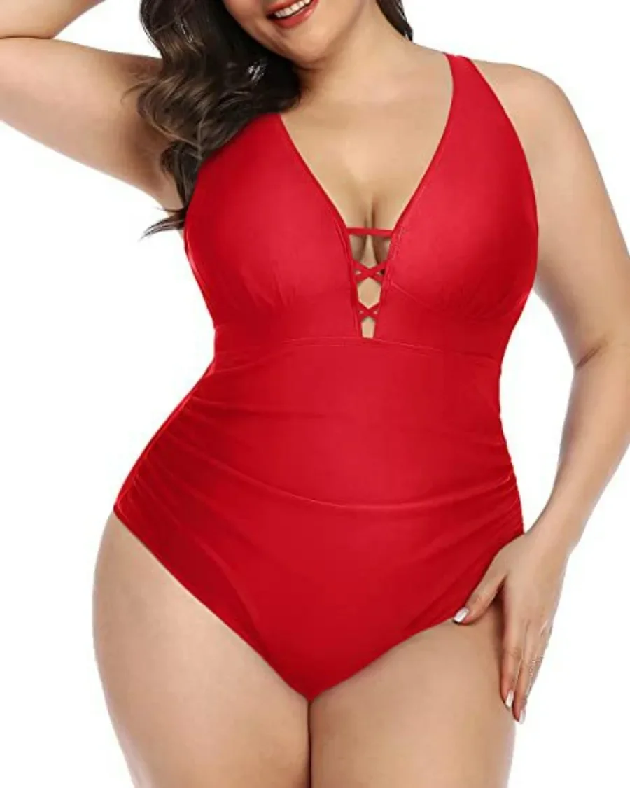 Traje de baño Tankini de talla grande 4XL 5XL, traje de baño Sexy de una pieza para mujer, Monokini ajustado, traje de baño Push Up, traje de baño de cintura alta 2024