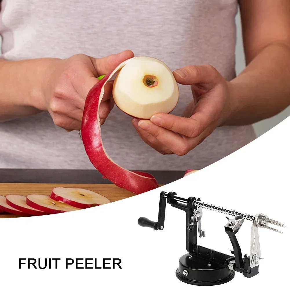 3 in 1 Hand-cranked Apple Peeler Multi-functional Fruit Apple Peeling Machine Stainless Steel Apples Slicer with Suction Base