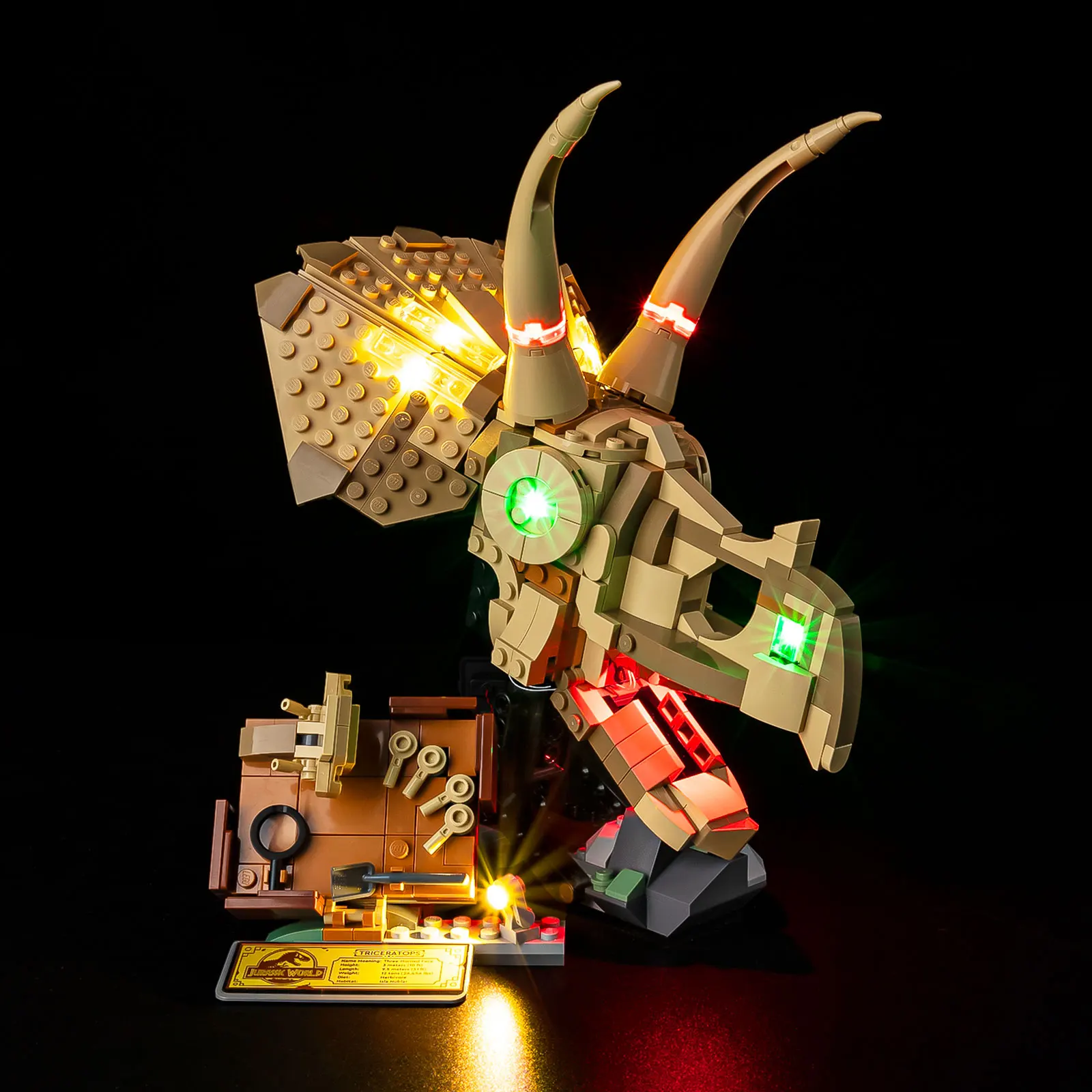 LED Light Set for LEGO Dinosaur Fossils: Triceratops Skull 76969 view 5