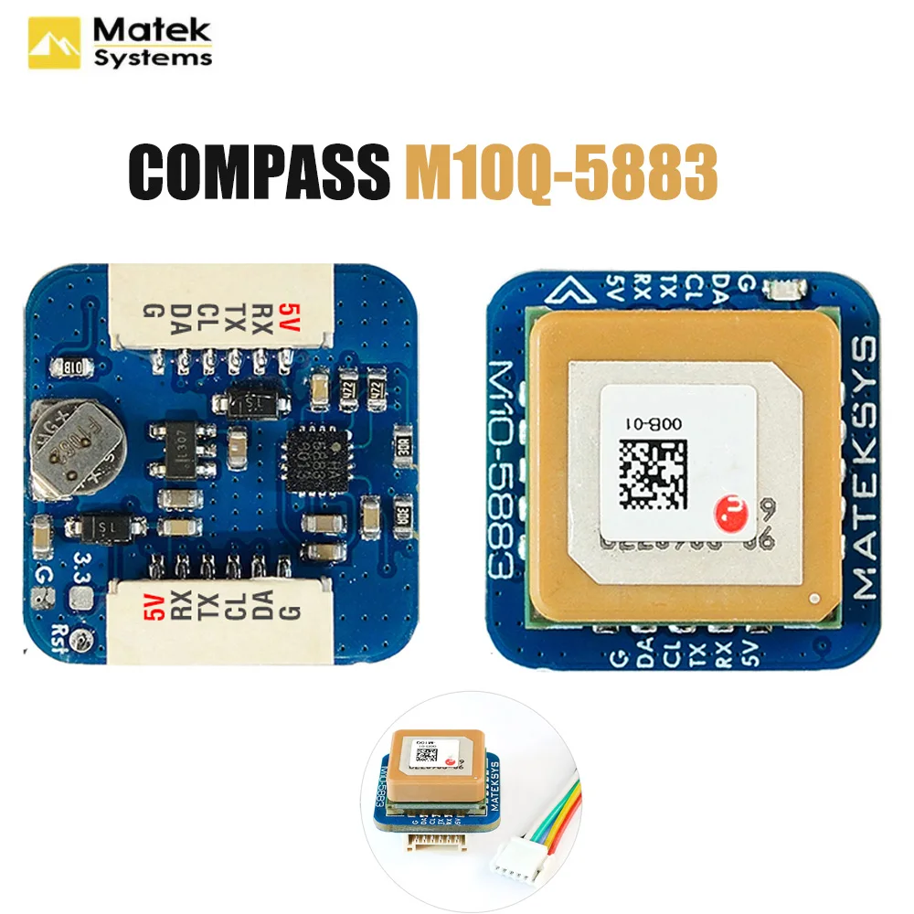 

Matek Systems M10Q-5883 72 Channel SAM-M10Q GPS GNSS with Compass QMC5883L Module Digital AirSpeed 4~9V For FPV Racing Drones