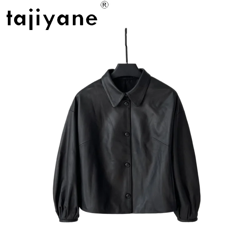 TAJIYANE Genuine Sheepskin Leather Jacket Woman Korean Style Lantern Sleeves Coat Loose Short Autumn Jackets Women Clothing 2026