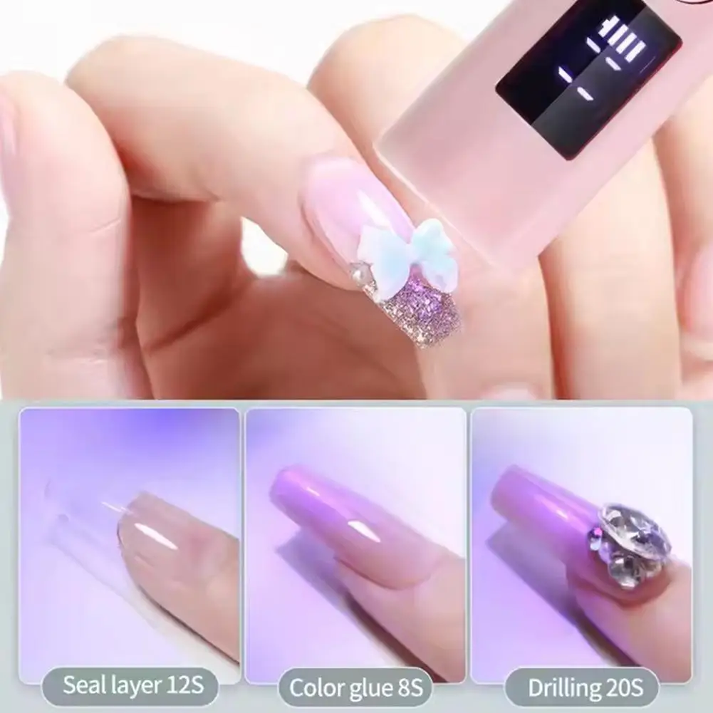 Rechargeable Portable Mini UV LED Nail Lamp With LED Display Nail Gel Polish Curing Drying Manicure UV Light Dryer