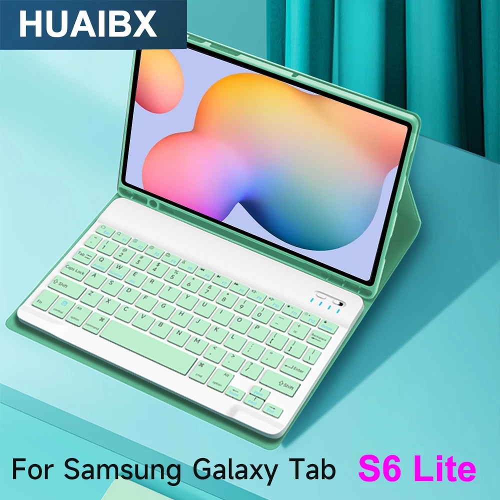 Tablet Cover For Samsung Galaxy Tab S6 Lite 10.4 Inch SM-P610 P613 P615 P619 Bluetooth Keyboard Case with Pencil Holder