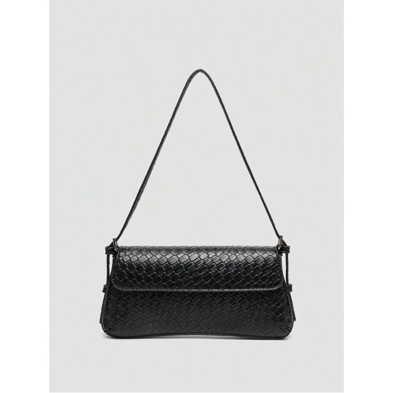 1 قطعة حقيبة يد منقوشة من جلد البولي يوريثان عصرية وبسيطة، حقيبة كتف مناسبة للتسوق والنزهة والحفلات واله #1