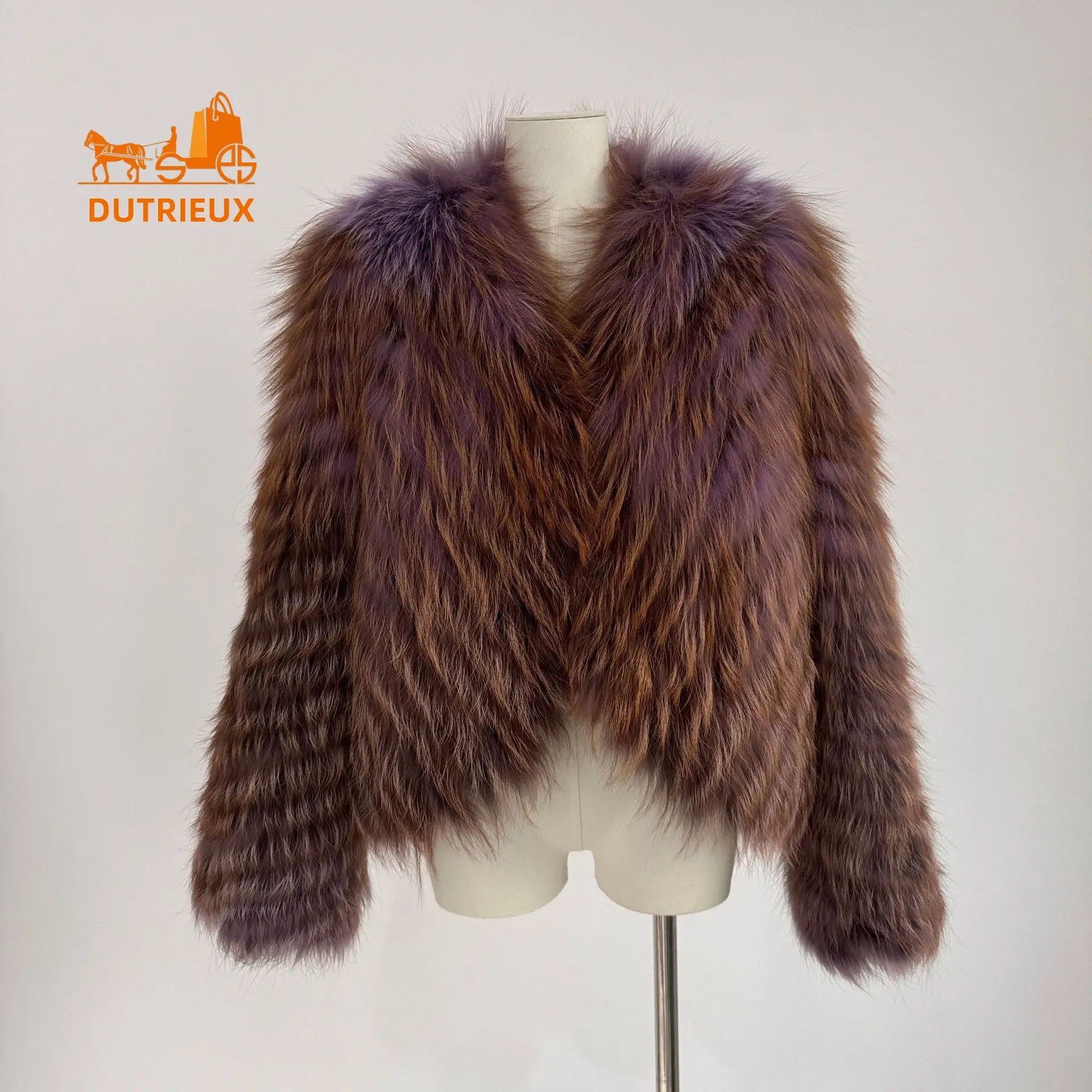 2025 신상 겨울 리얼 폭스퍼 숏 코트, 100% 폭스퍼, 출퇴근 연회 휴일 분위기 있는 패셔너블한 따뜻한 여성용 퍼 재킷