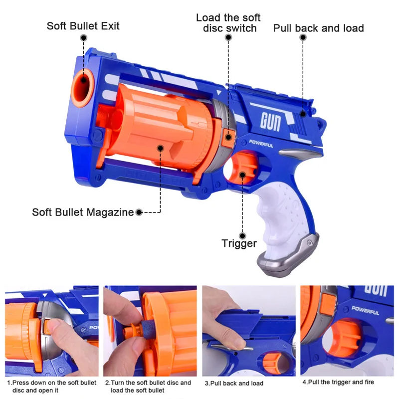 Manuelle Revolver pfeile Spielzeug Airsoft Pistolen Schaum sicherer Sauger elektrische weiche Kugel pistole Pistole kontinuierliches Schießen erwachsene Kinder Jungen Geschenk