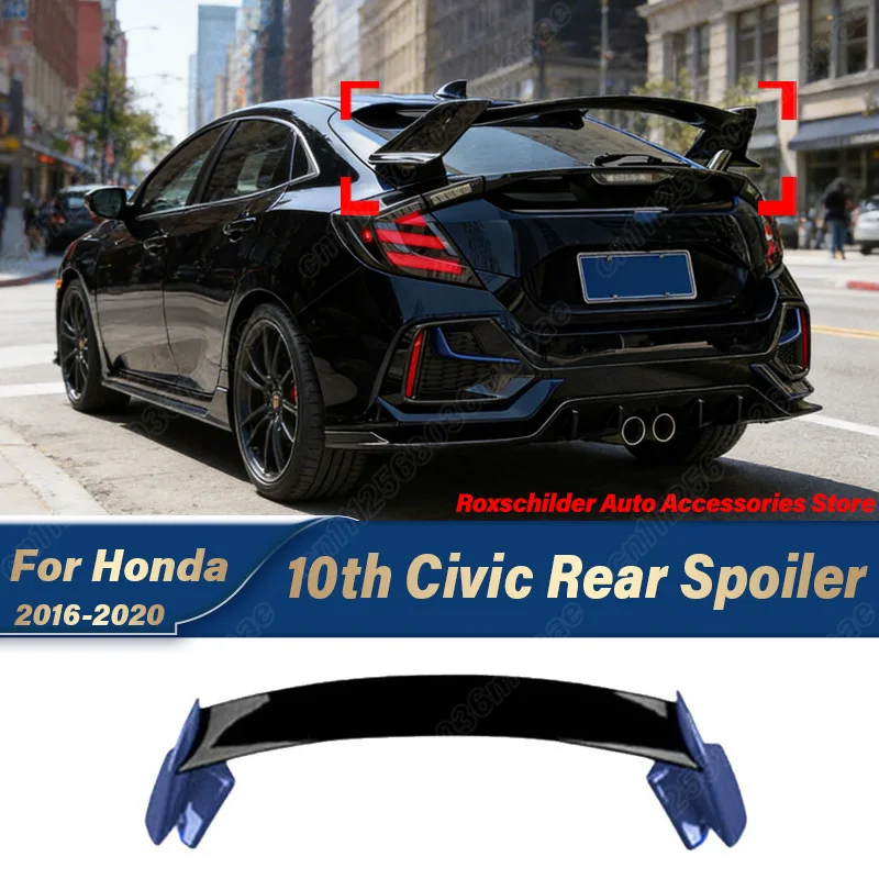 

For Honda Civic 2016 2017 2018 2019 2020 Automobile Rear Trunk Rear Spoiler Sports Racing Large Tail Wing Body Modification Kit
