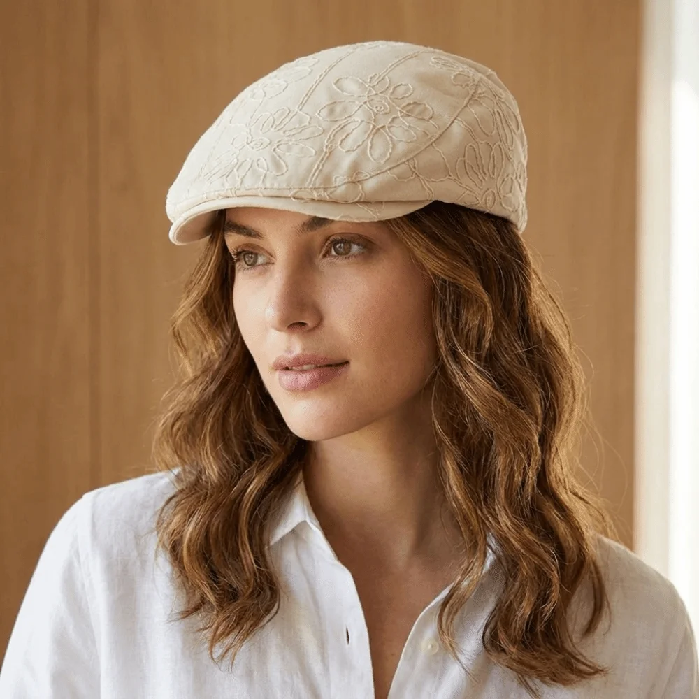 

Simple Y2k Spicy Girls Berets Sun Protective Street Style Vintage Painter Hats Flower Embroidery Newsboy Caps Ladies