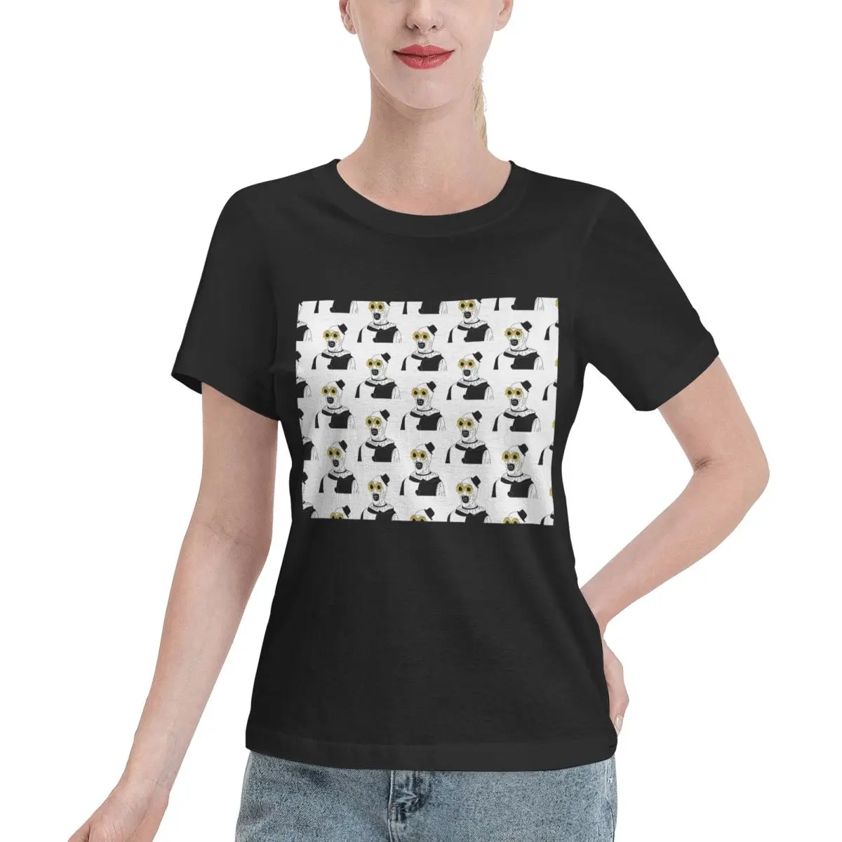 Premium Fabric Art The Clown - Terrifier Women's T-shirt Work Wear College Girls Top