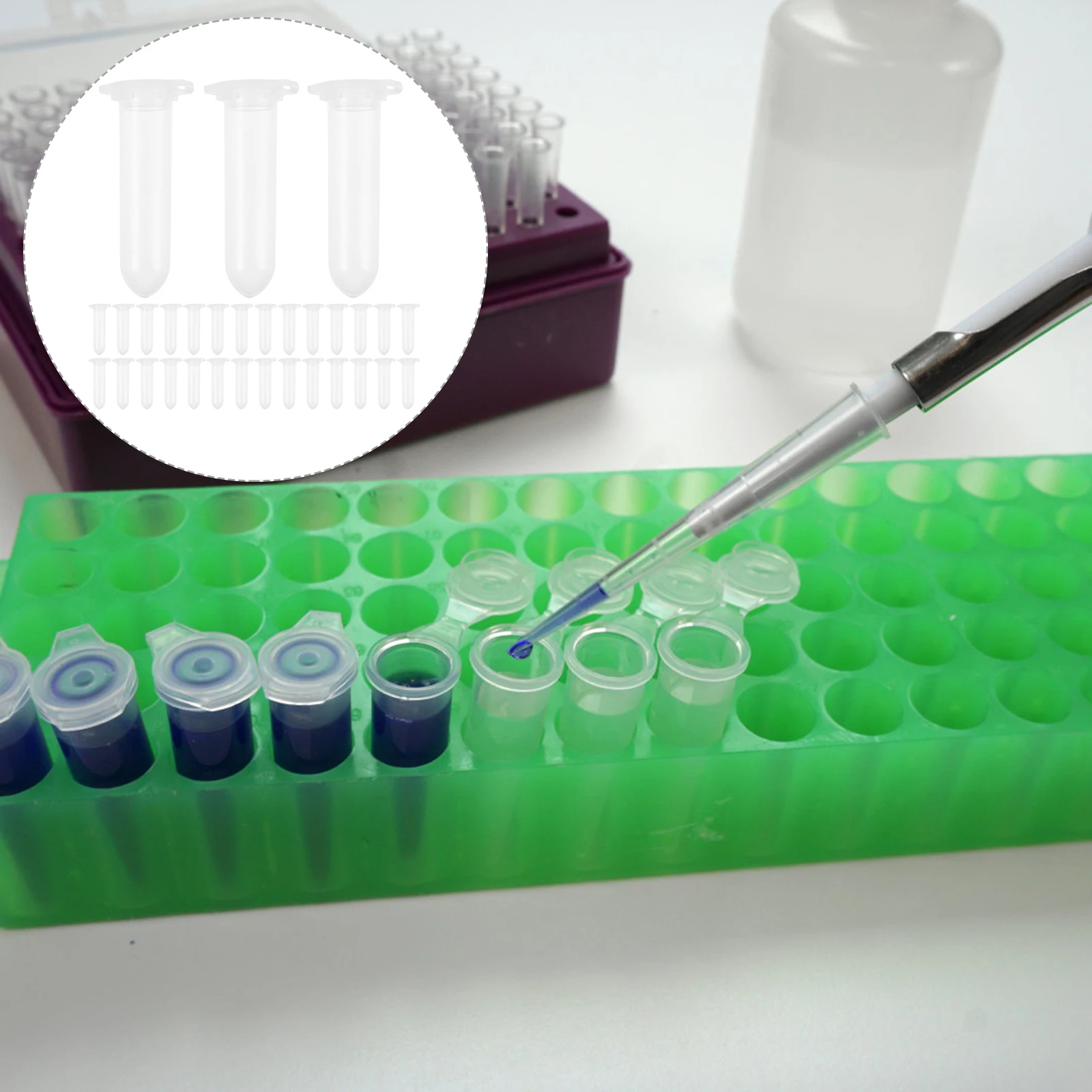 

500 pcs Tube with Cap Leak Proof Laboratory Plastic Sample Storage Micro Tubes for Experiment Lab Use
