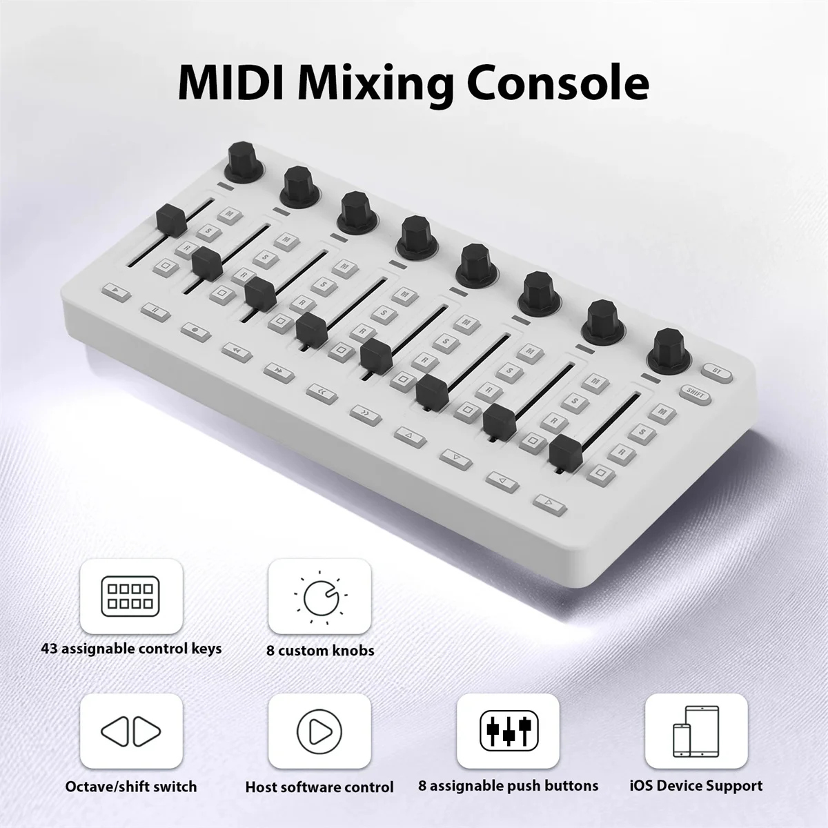 M-VAVE SMC-Mixer Wireless MIDI Controller Mixing Console  BT Connection Battery Type-C Supply USB for Windows/Mac/Ios/Android