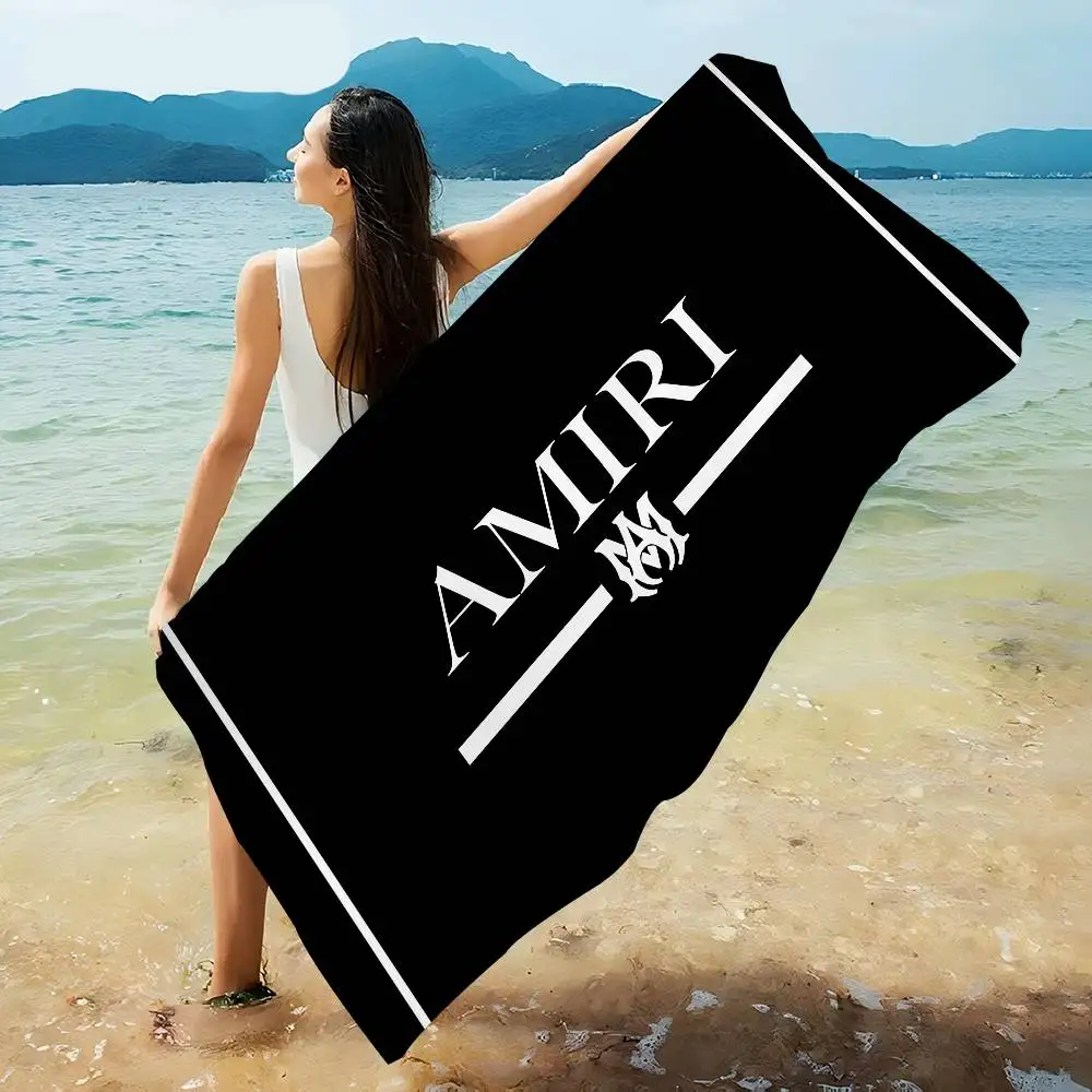 Toalla de Playa de Microfibra A-Amiri con Logotipo de Marca, Absorbente, de Secado Rápido, Suave, para Yoga, Natación, Resort, Montañismo