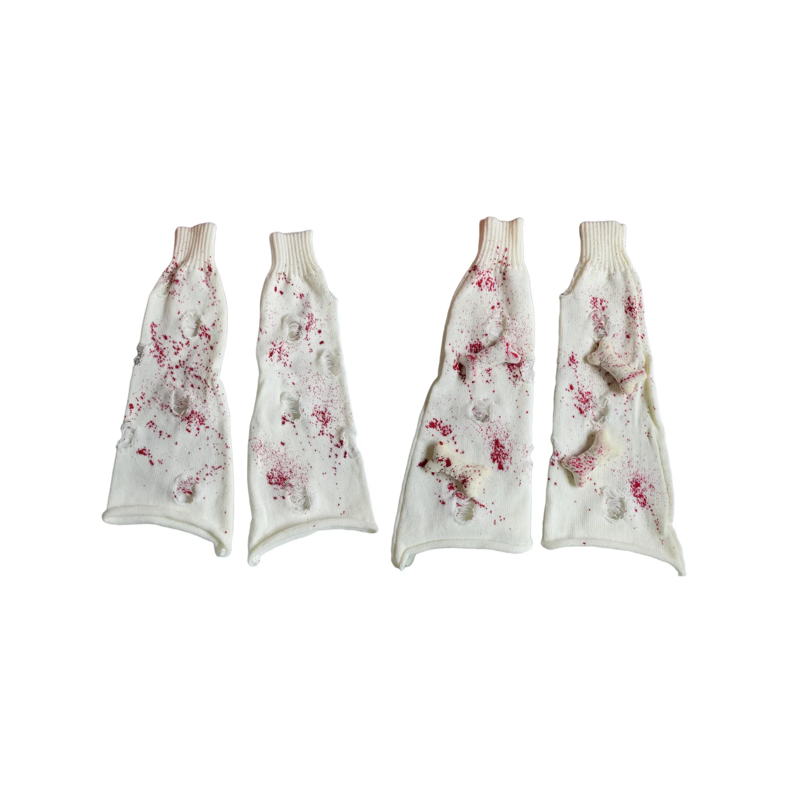 

Hot girl’s bloody leg and socks set with holes: white bloody style + boned style