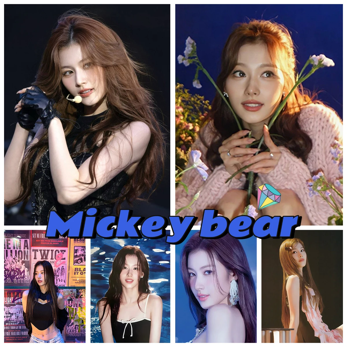 

Korean Pop Girl Group 5D Diamond Painting Sana Pop Female Singer Star Poster DIY Diamond Embroidery Rhinestones Home Decor