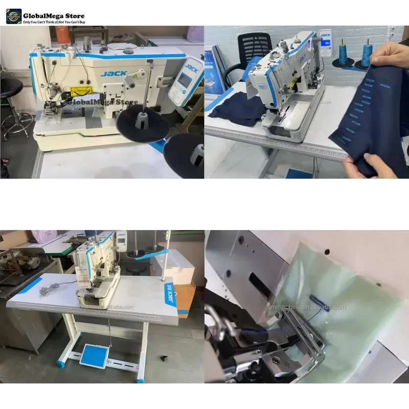 GlobalMega Store Jack 781G High Speed Mechanical Buttonhole Machine Button Hole For T-shirt Industrial Sewing Machine