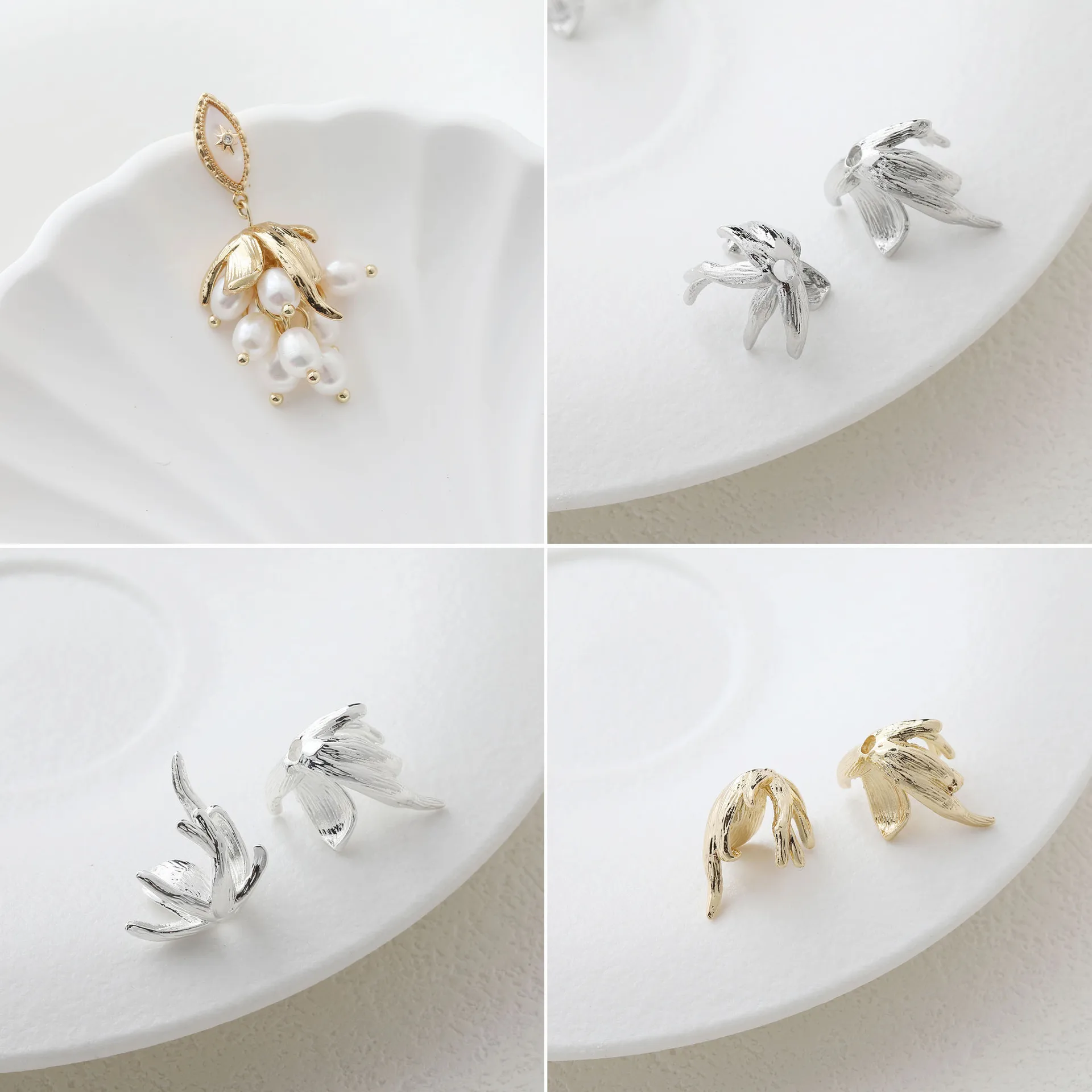 

14-каратное золото, гальванический цвет, сохраняющий цвет, материал для бисера ручной работы, матовое серебро, аксессуары для лепестков ручной работы своими руками