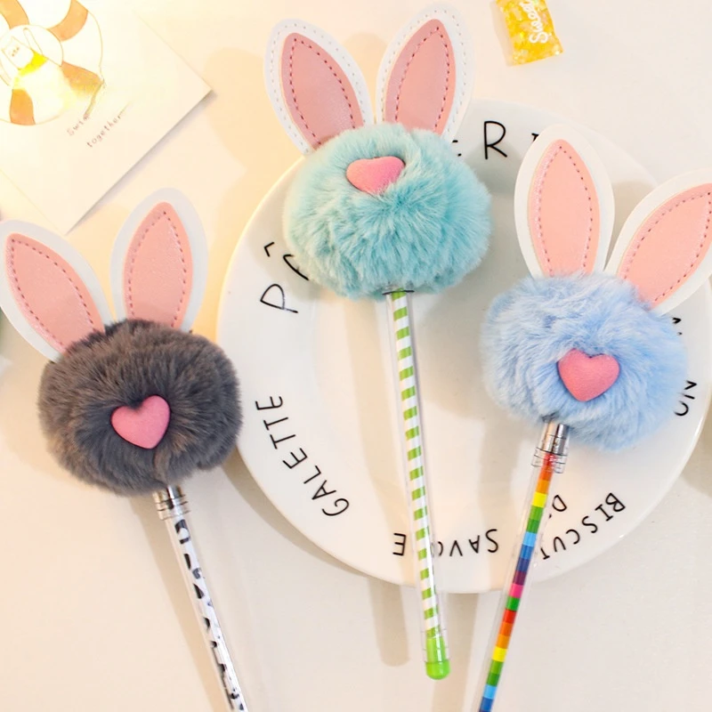 5pc Creative Funny Rabbit Gel Pen,writing Supplies for Kids Black Ink Kawaii Stationery,many Color Can Choose Students Pens