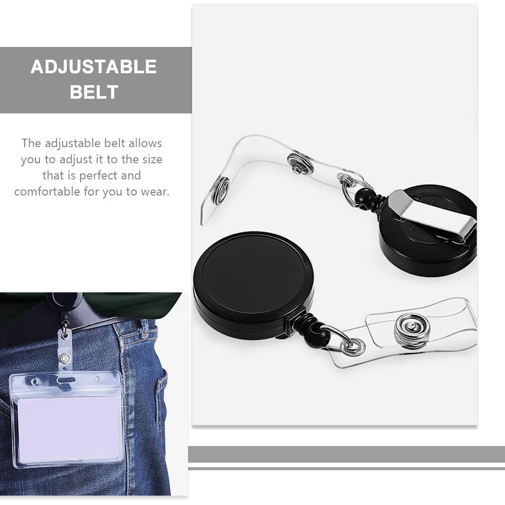 

4pcs Retractable Card ID for Nurse Doctor Blank Tag Blank Badge Student Sublimation Name Card Holder Name Tag Holder Black
