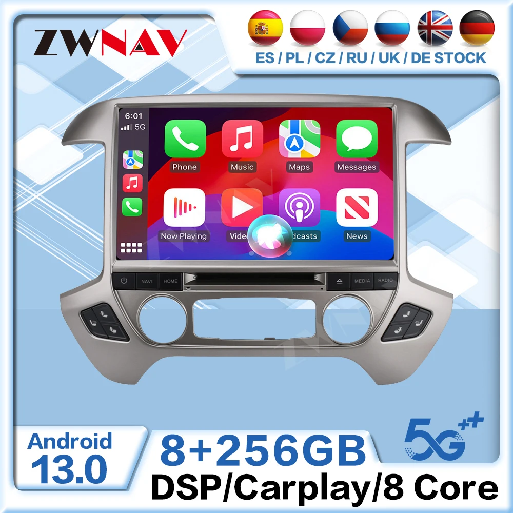 Android 13 CarPlay Car Radio 13.3 inch Touch Screen For Chevrolet GMC 2014-2018 GPS Navigation Multimedia Player Head Unit Auto