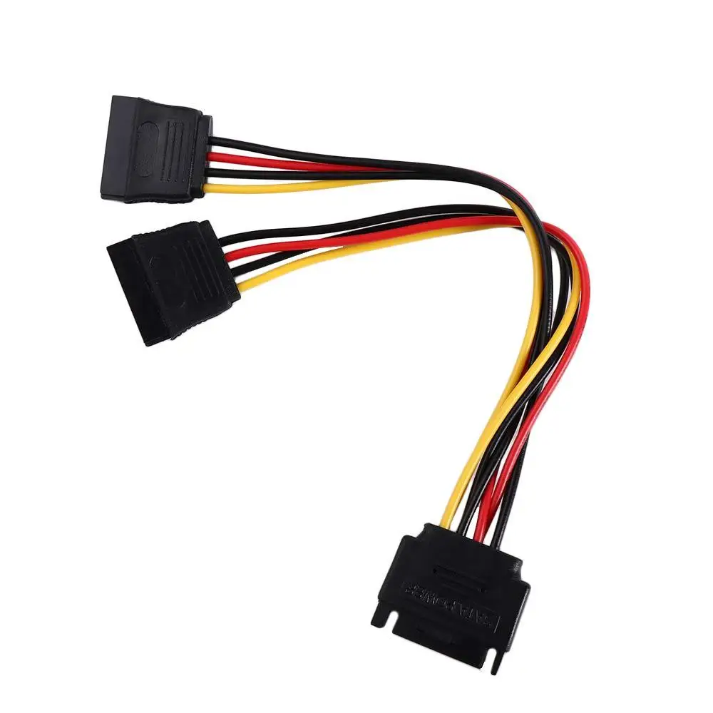 Cable SATA Male To 2 Female Power Lead Connector Wire SATA Adapter Cable SATA Power Cable HDD Splitter Hard Disk Power