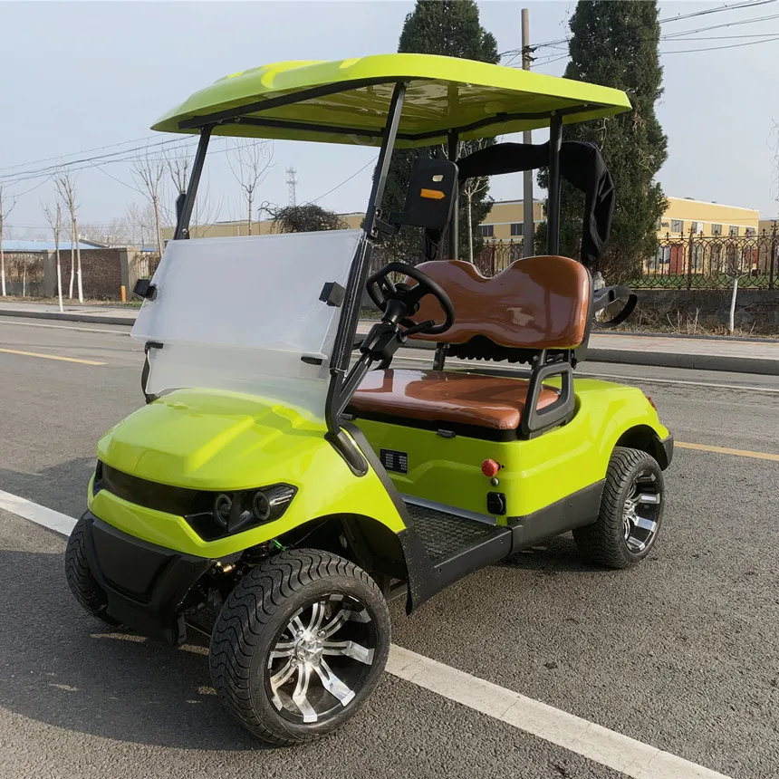 Factory Design Upholstered Seat Golf Cart Electric With Folding Windshield Recreational Golf Cart Export Global Electric Car