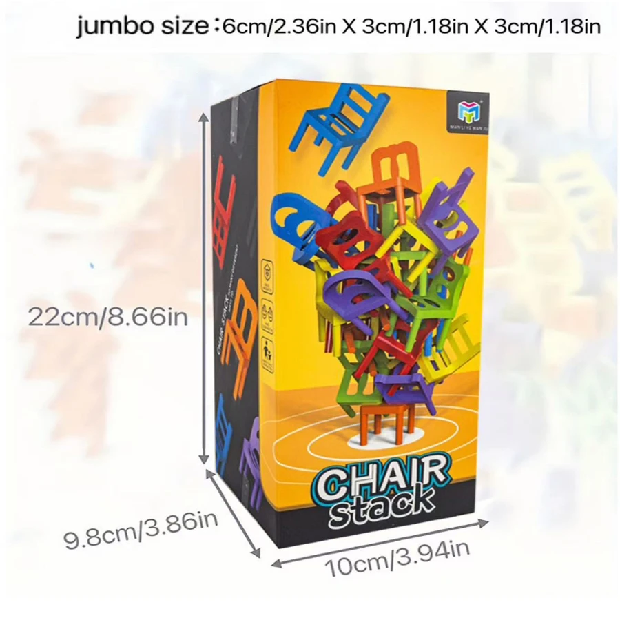 Silla apilable educativa, taburete de juguete para niños y niñas, juego interactivo para padres e hijos, adecuado para Navidad, Festival de Primavera, Año Nuevo, cumpleaños, adecuado para juguetes para niños y niñas