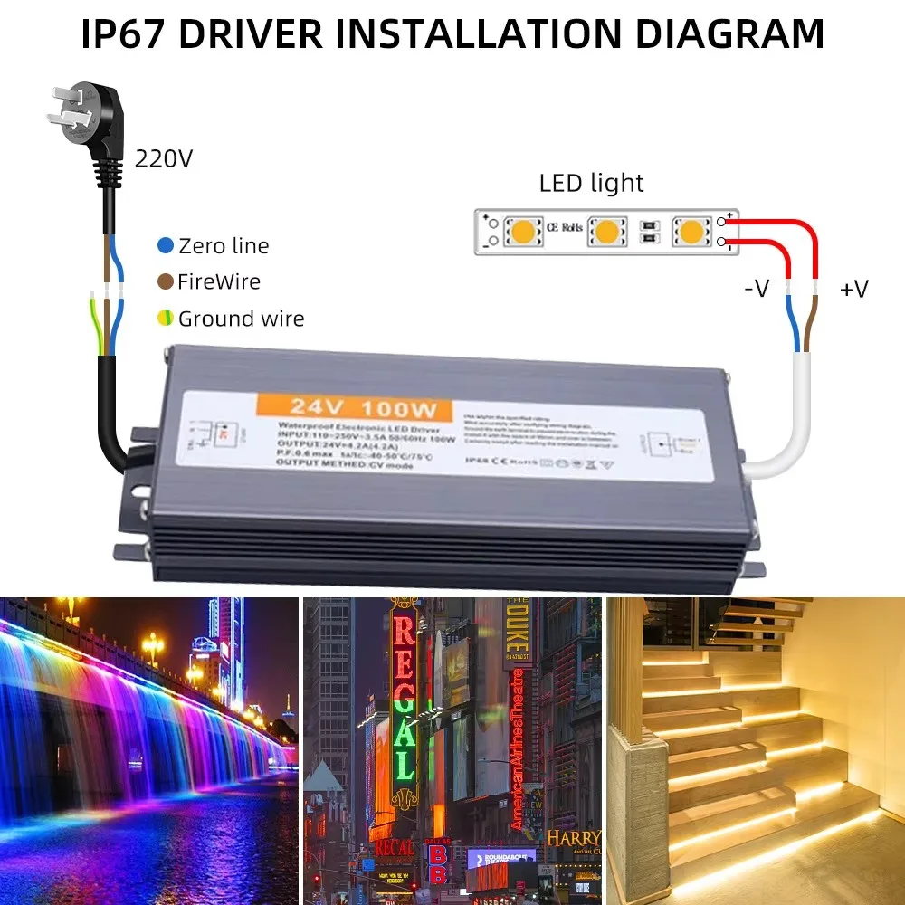 ultra thin Waterproof switching LED  power supply AC 110V 220V To DC 12 V 24V LED Driver Power Adapter 100W 200W 300W 400W 500W