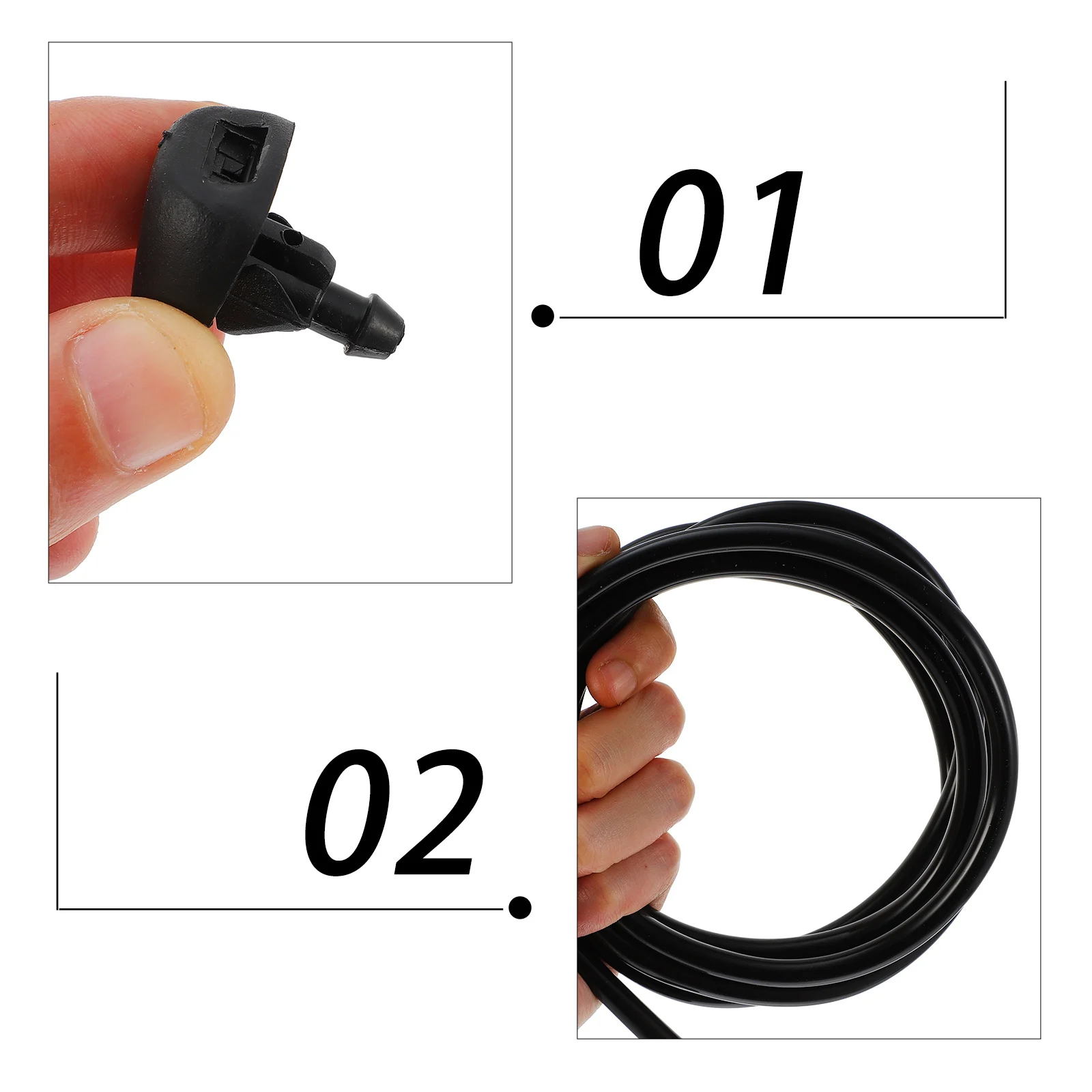 

2 Sets Windshield Washer Nozzle Sprayers Kit Premium Plastic Corrosion Resistant Dust Proof Car Accessories Electrical Equipment