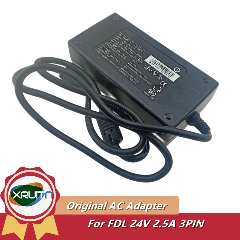 

Genuine FDL1207A AC Adapter Charger For FDL Label Printer POS System 24V 2.5A 60W 6986618-5S Laptop Power Supply PRL0602U-24