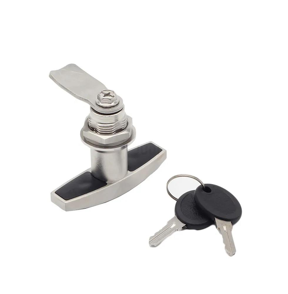 Baru T-type Rotary Lidah Kunci 304 Baja Nirkarat Distribusi Kotak Kunci Pintu Menangani Kunci Kontrol Kabinet Kabinet Kabinet Kunci