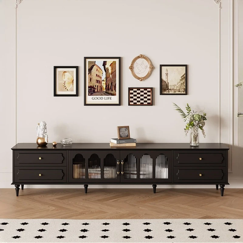 mobile TV domestico dal pavimento al soffitto armadietto portaoggetti in stile retrò combinazione tavolino integrato Marocco レキ§トTavolo TV