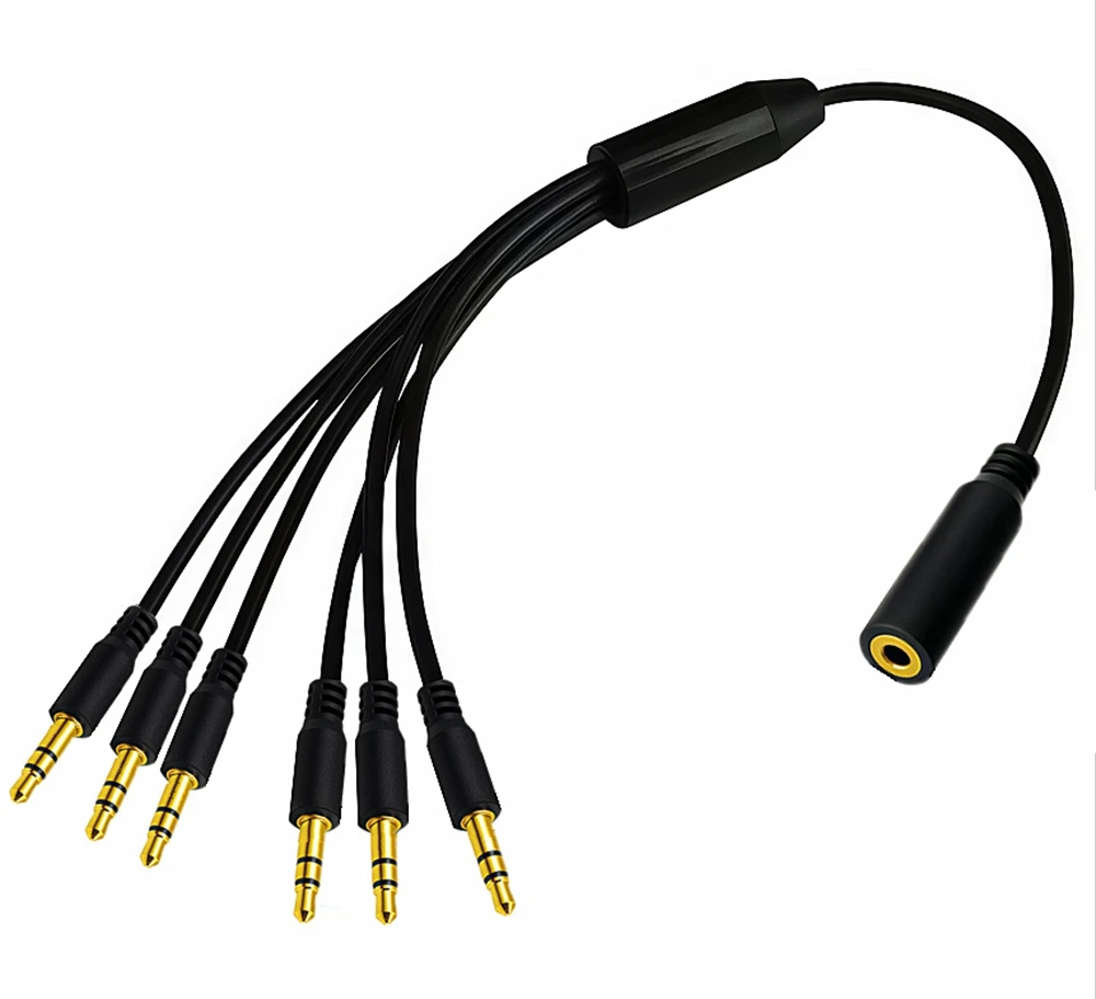 Audio cable level 3 DC3.5 female one to multiple head speaker subwoofer speaker amplifier projector cable copper core gold-plate