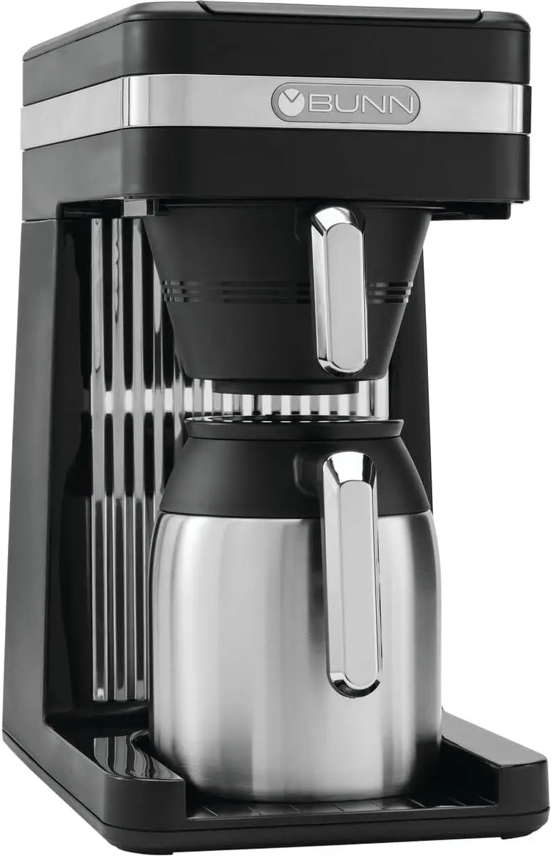 

Stainless Steel Thermal Coffee Maker, 10-Cup Capacity, Black - Fast Brewing for Home or Office