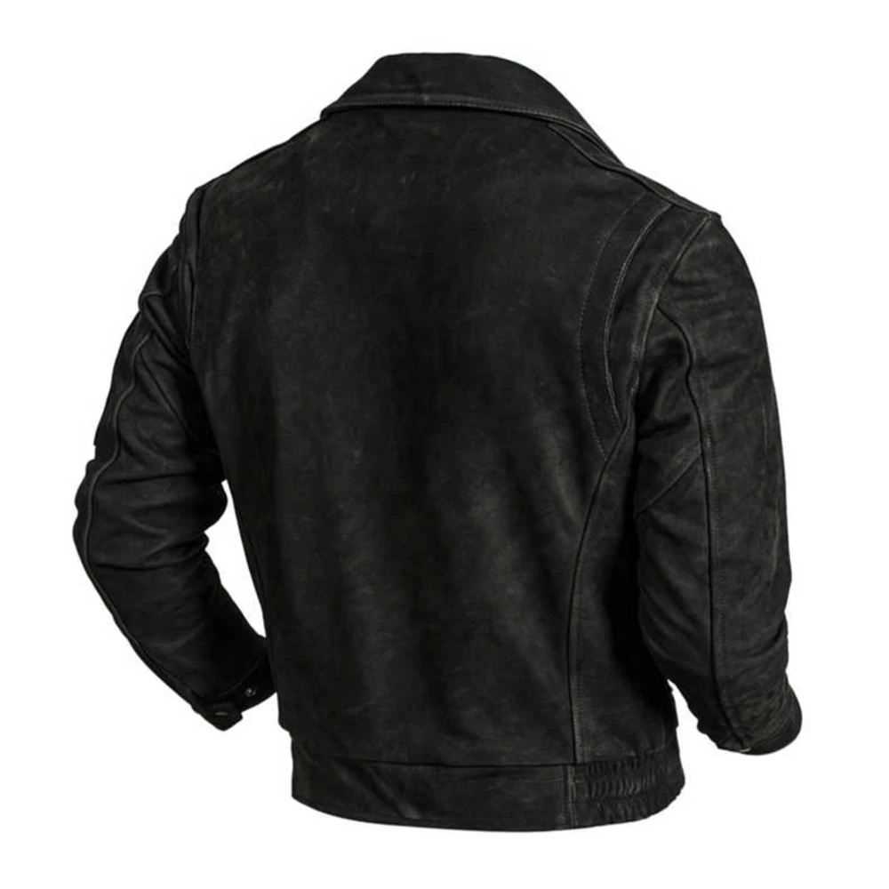 New 2024 Air Force Flight Suit Top Layer Matte Cowhide Men's Retro Genuine Leather Black Jacket Trendy