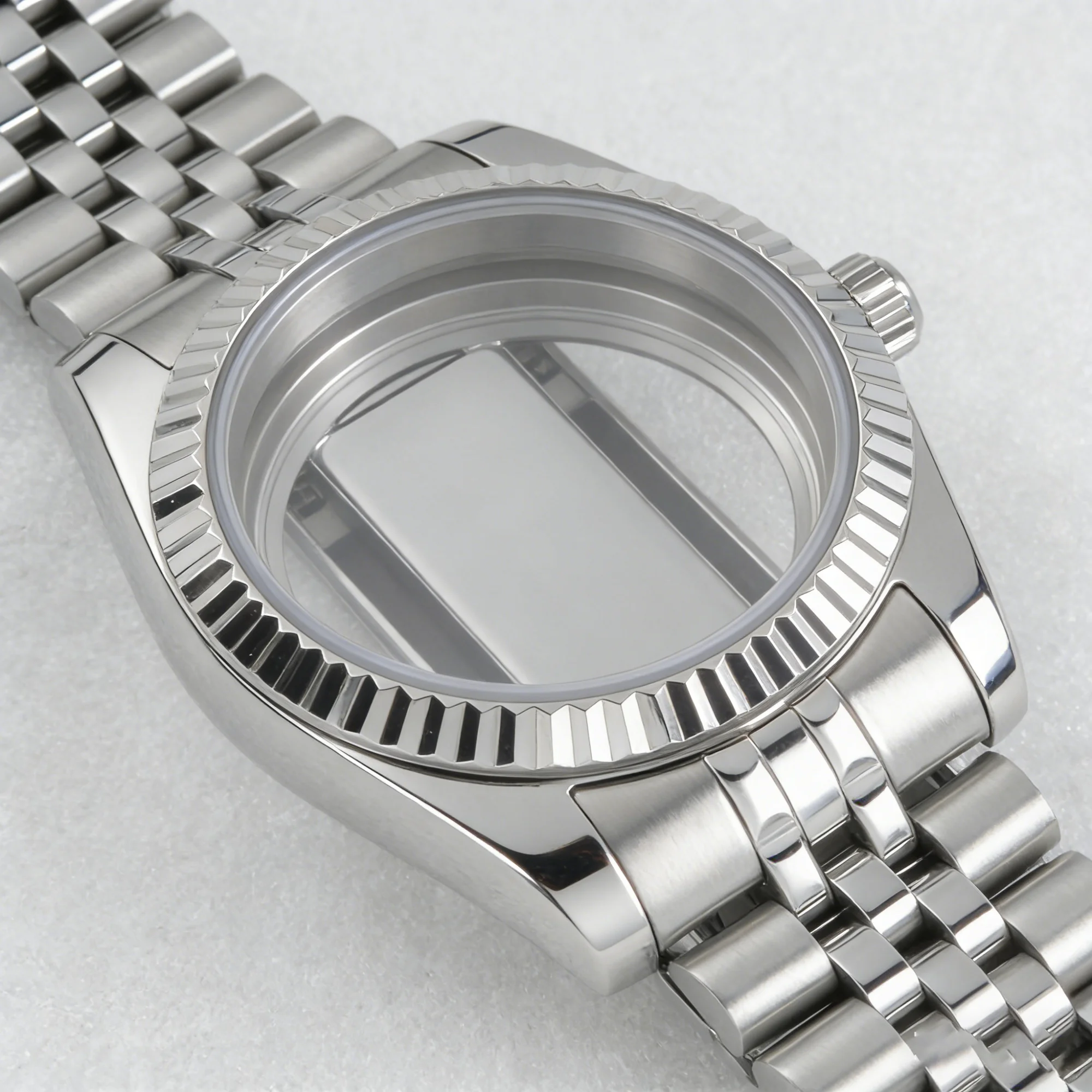 

39/36mm Watch Case Strap Stainless Steel Case Sapphire Glass for NH34 NH35 NH36 Datejust Case 10ATM Waterproof Watch Case