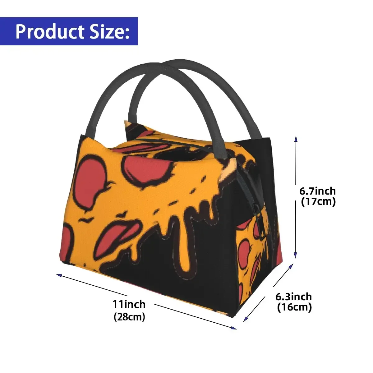 Pepperoni Pizza Portable insulation bag for Cooler Thermal Food Office Pinic Container