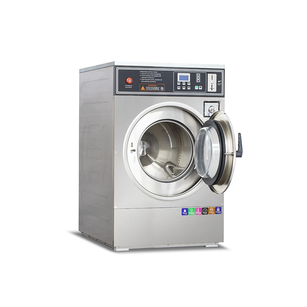 Stainless Steel Commercial Laundry Washing Machines with Coin Slot for Laundromat