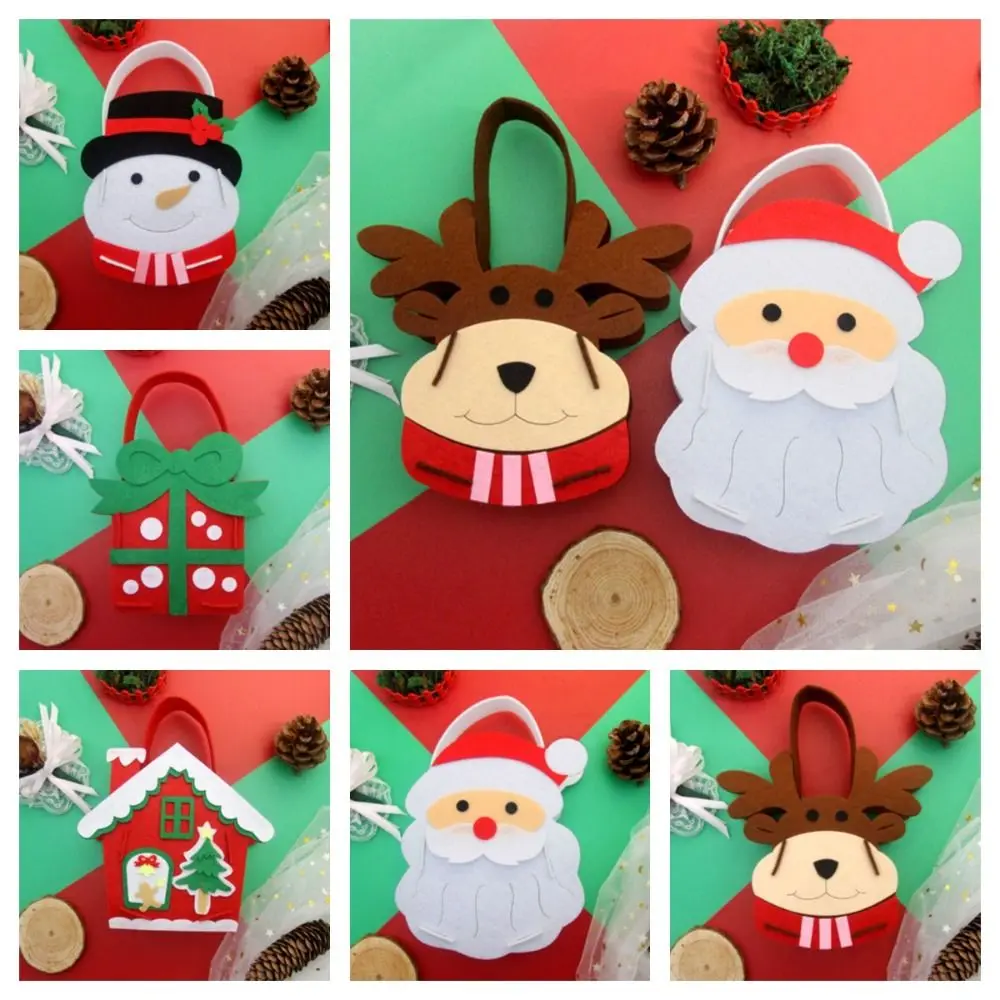 Vliesstoff DIY Weihnachten Süßigkeiten Tasche Geschenk Schneemann DIY Weihnachtstasche Spielzeug Weihnachtsmann Kriss Kringle Tragbare Elch Handtasche