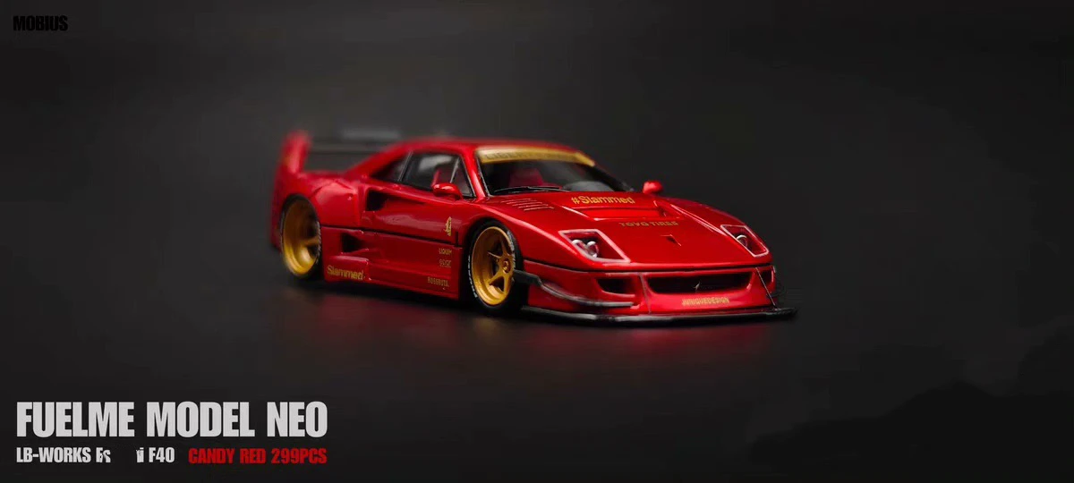 

Fuelme 1:64 F40 Metal Red LB Widebody Kit Edition, ограниченная серия, модель автомобиля из смолы, детская игрушка в подарок