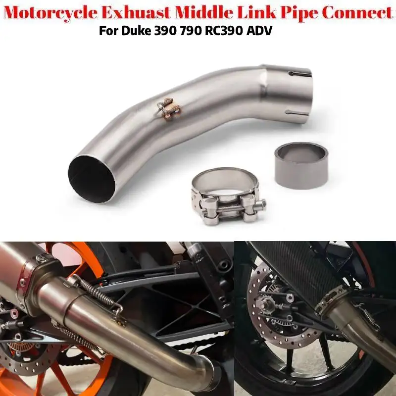

For DUKE 250 390 RC390 ADV 2021 2022 2023 Motorcycle Exhuast Middle Link Pipe Connector Motorcycle Escape Exhaust Muffler Pipe