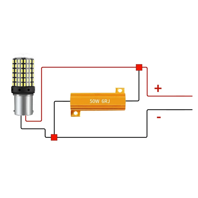 LED Indicator Ballast Load Resistor Flash Rate Relay Turn Signal Bulbs Load Resistor 50W 6 Ohm 4Pcs