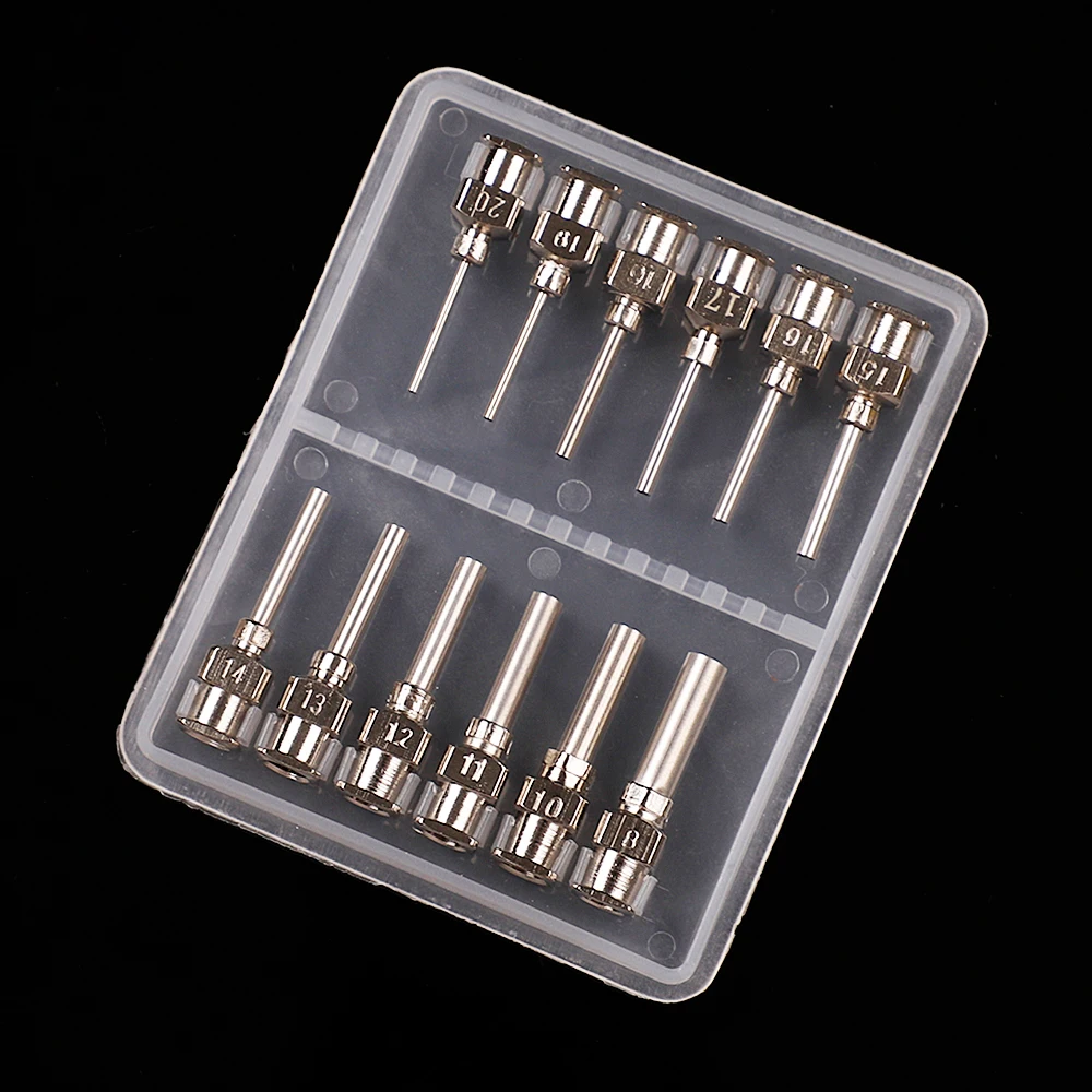 12-pakowa igła dozująca ze stali nierdzewnej z tępą końcówką 0,5 cala 8G, 10G, 12G, 16G, 18G, 20G, 26G, 30G, igła do klejenia